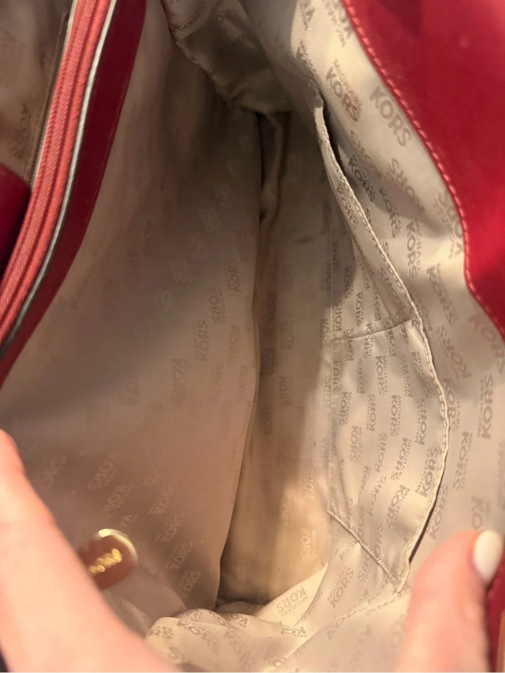 Michael Kors Cherry Susannah Large Saffiano Tote Shoulder Purse